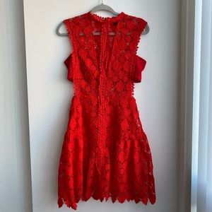 Lace red dress